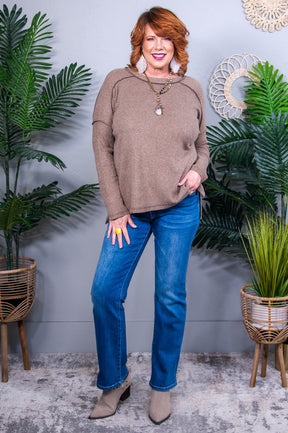 Simply Basic Mocha Sweater Top - T10938MO