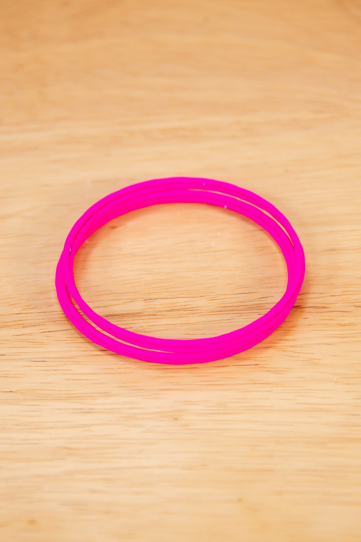 Hot Pink Solid Stackable Metal Bracelet - BRC3412HPK