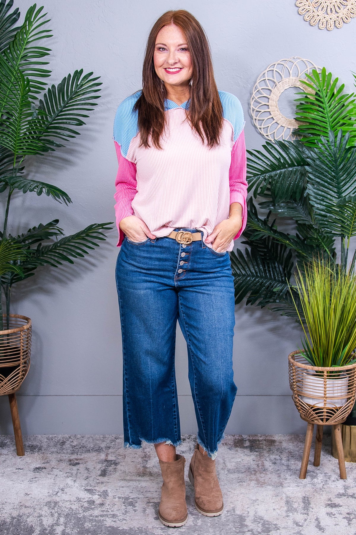 A-Tisket A-Tasket Color Block Pullover T11229MU
