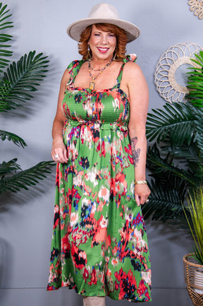 A Little While Longer Dress in Green - D5743GN