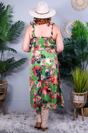 A Little While Longer Dress in Green - D5743GN