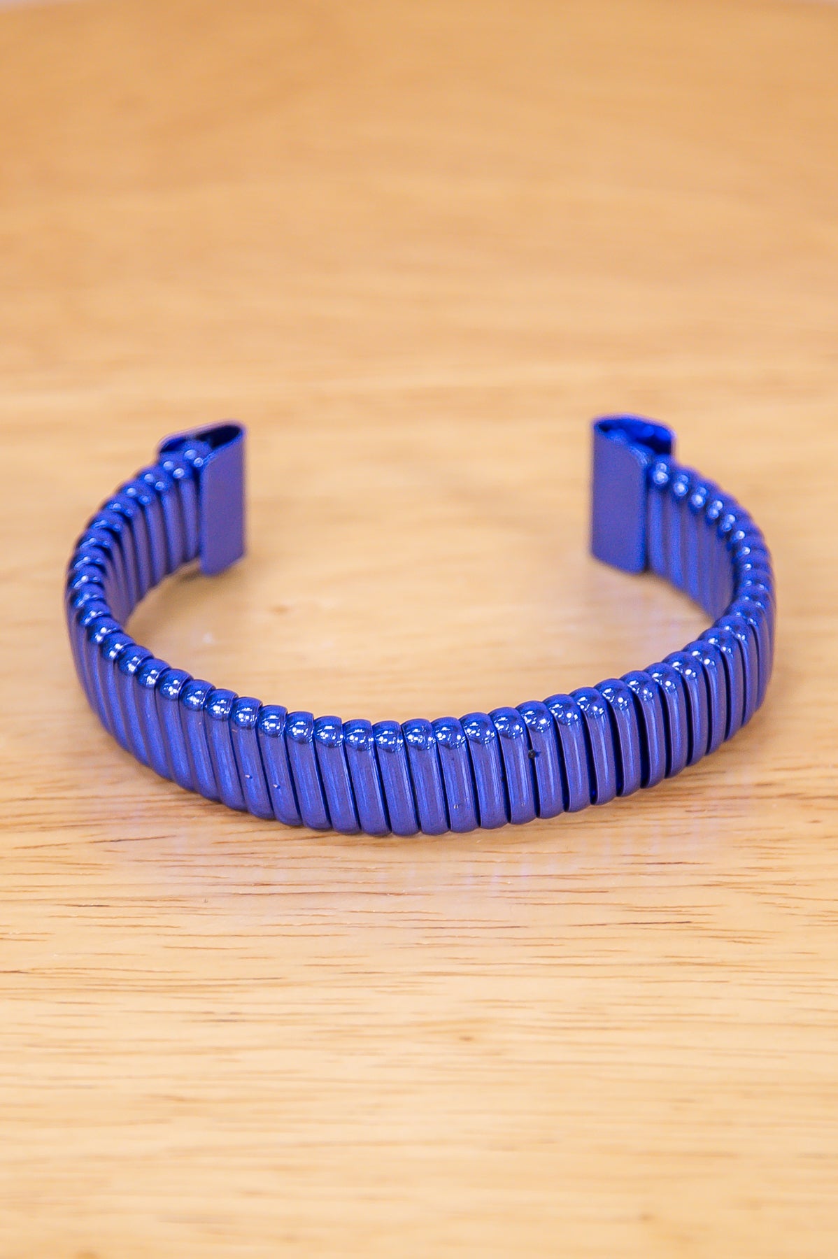 Blue Textured Cuff Bracelet - BRC3414BL