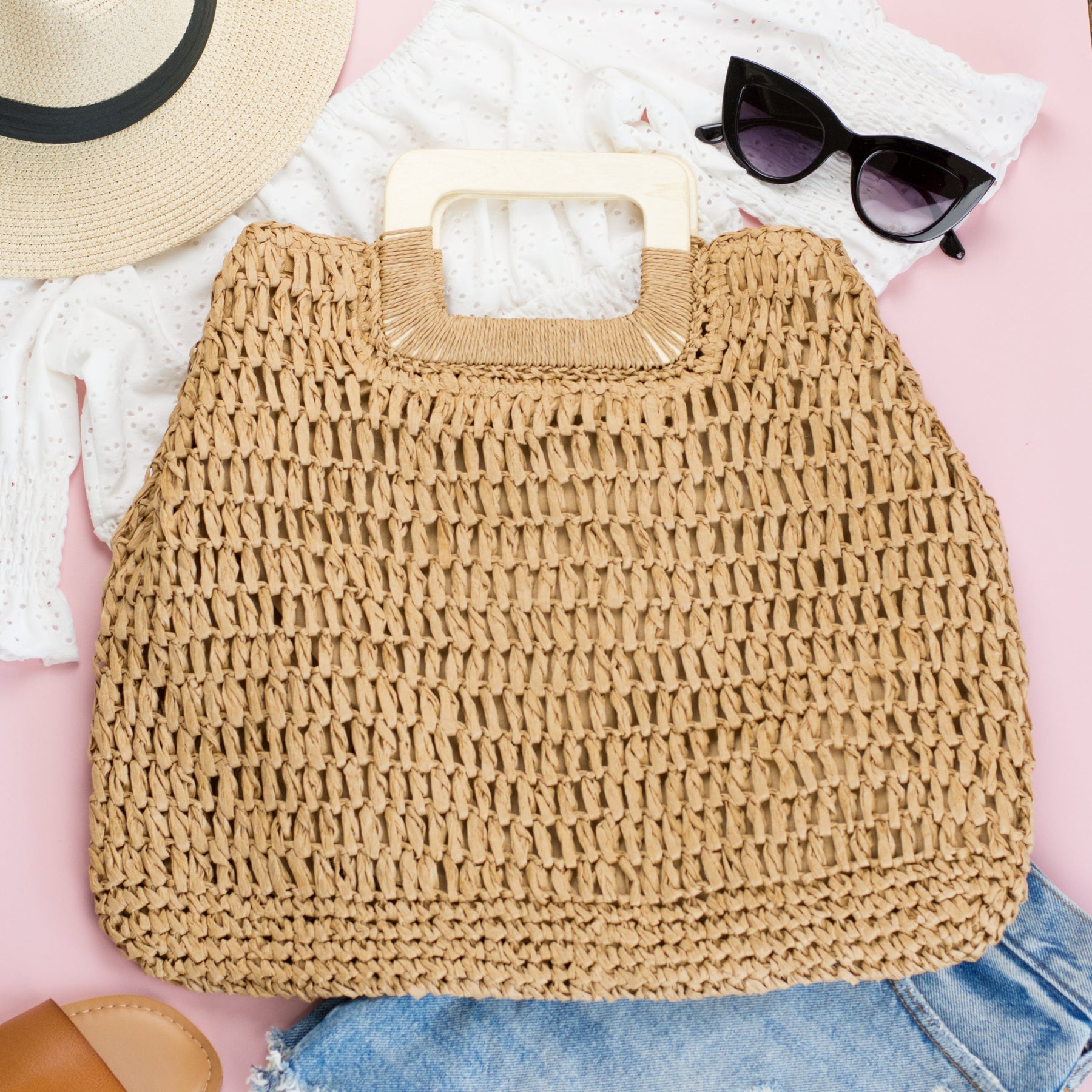 Oversized Straw Tote (2 Colors)