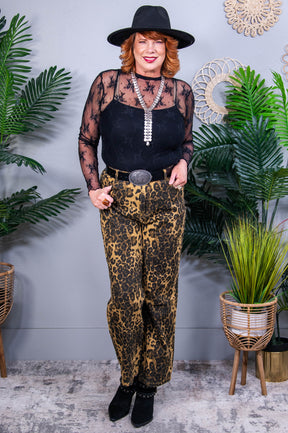Feeling Femme Black Lace Floral See-Through Layering Top - T11286BK