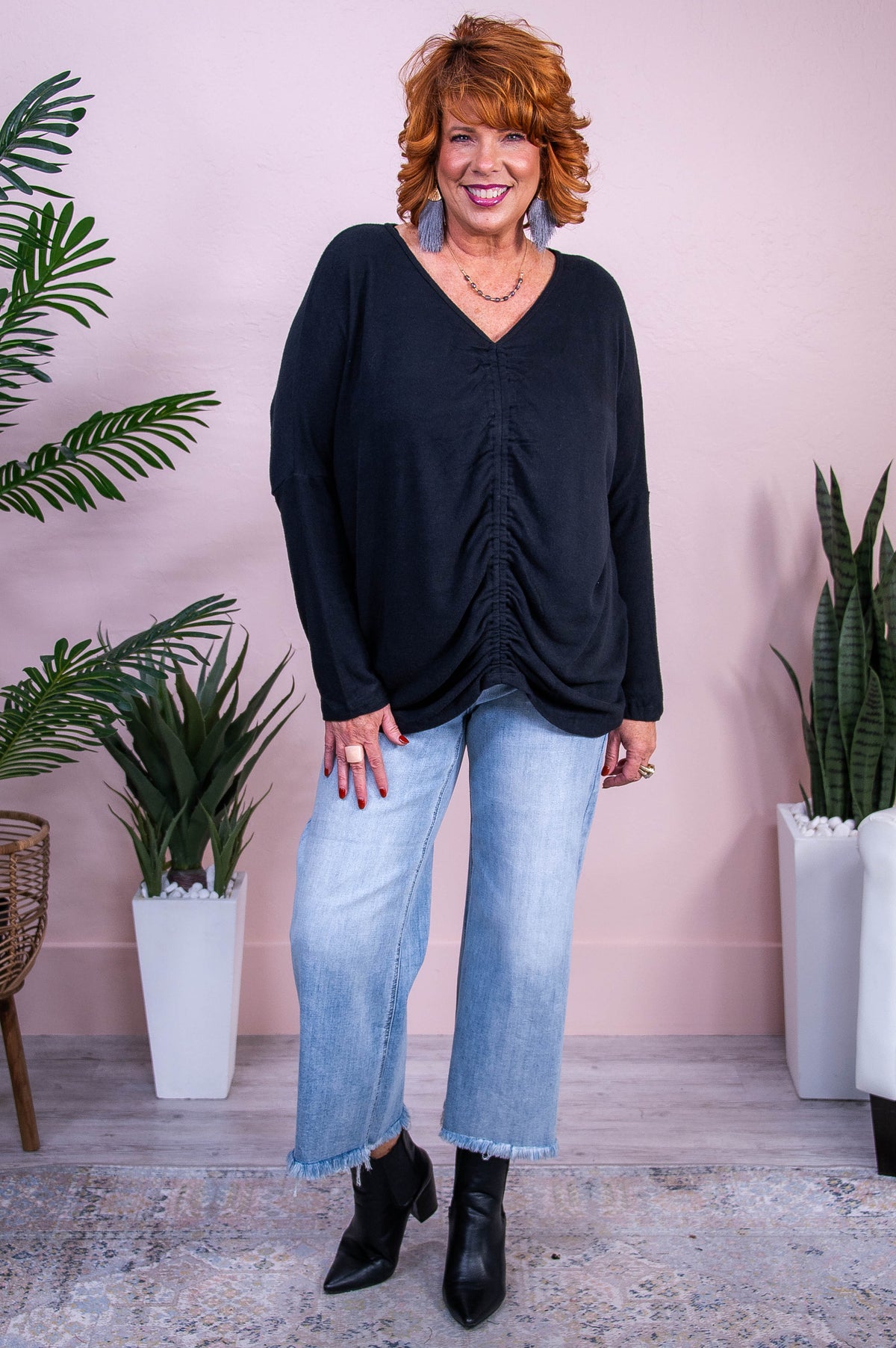 Crushing On You Black Solid Top - T10330BK