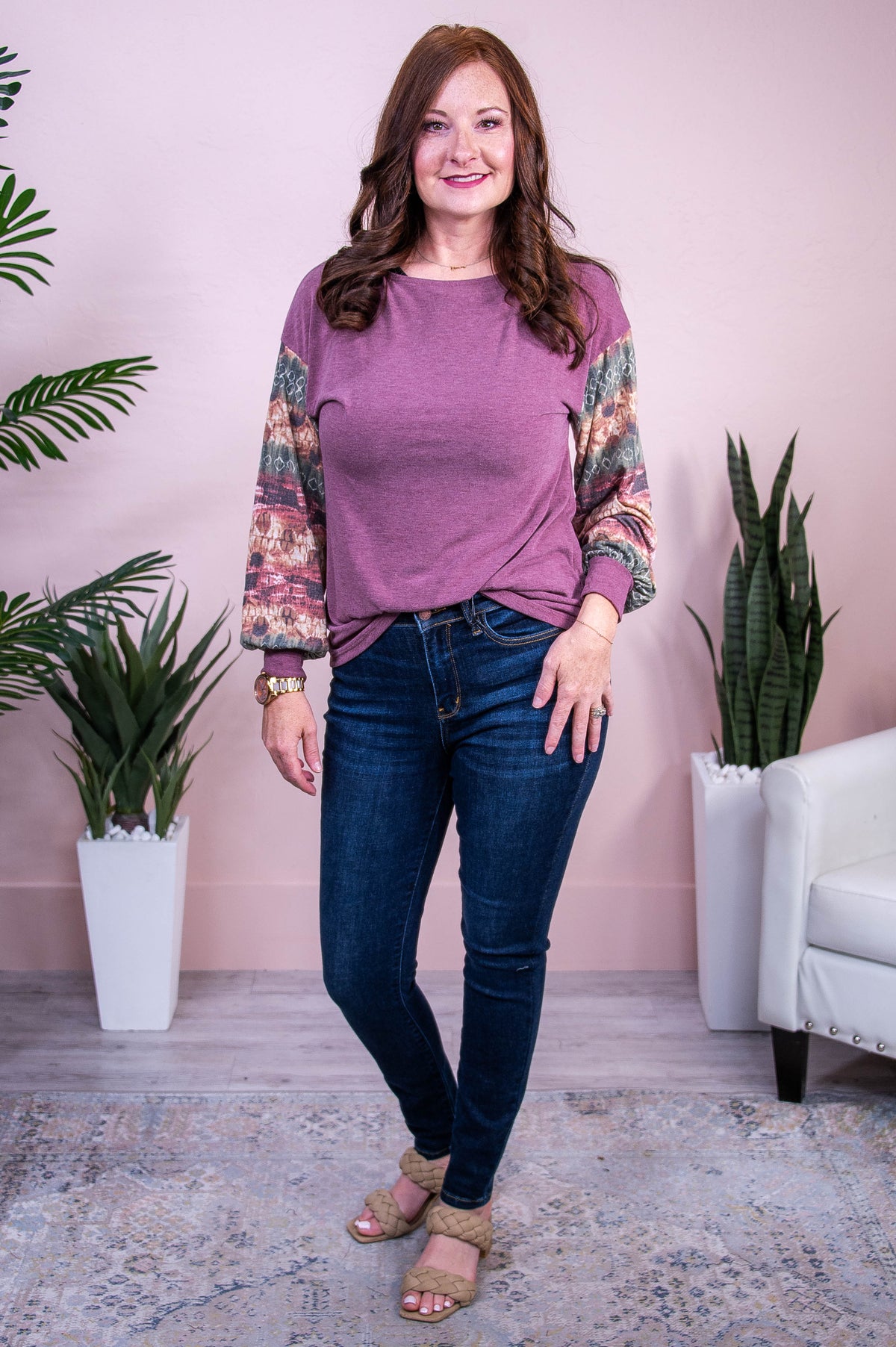 Ideal Confidence Plum/Multi Color Tie Dye Top - T10338PL