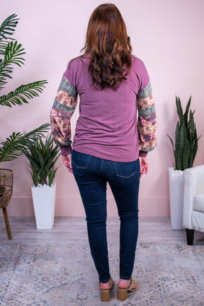 Ideal Confidence Plum/Multi Color Tie Dye Top - T10338PL