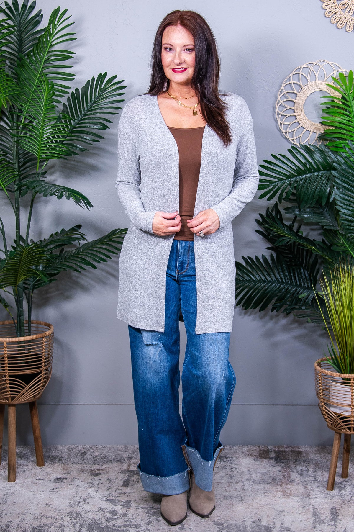 Wrapped In Your Arms Cardigan O5808GR