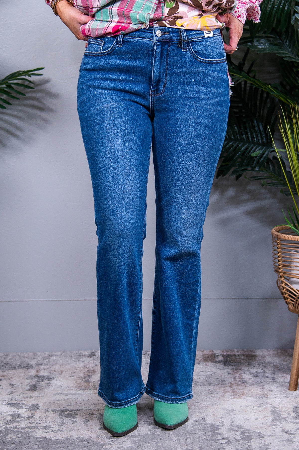 Hannah Mid Rise Thermal Bootcut Jeans - K1329DN