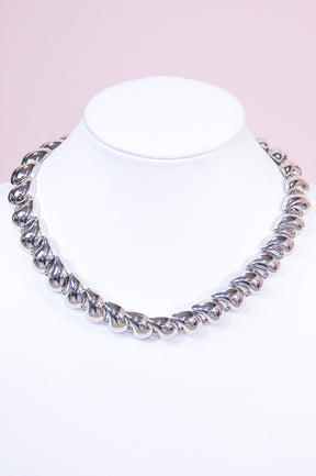 Silver Teardrop Chain Link Necklace - NEK4334SI