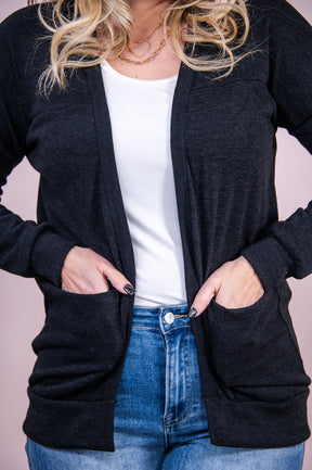 Purity Of Love Black Solid Cardigan - O5241BK