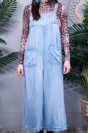 The Overall Look Wide Strap Wide Leg Overalls with Pockets