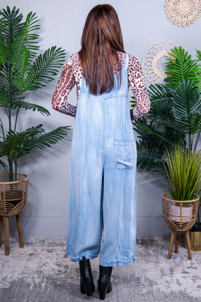The Overall Look Wide Strap Wide Leg Overalls with Pockets