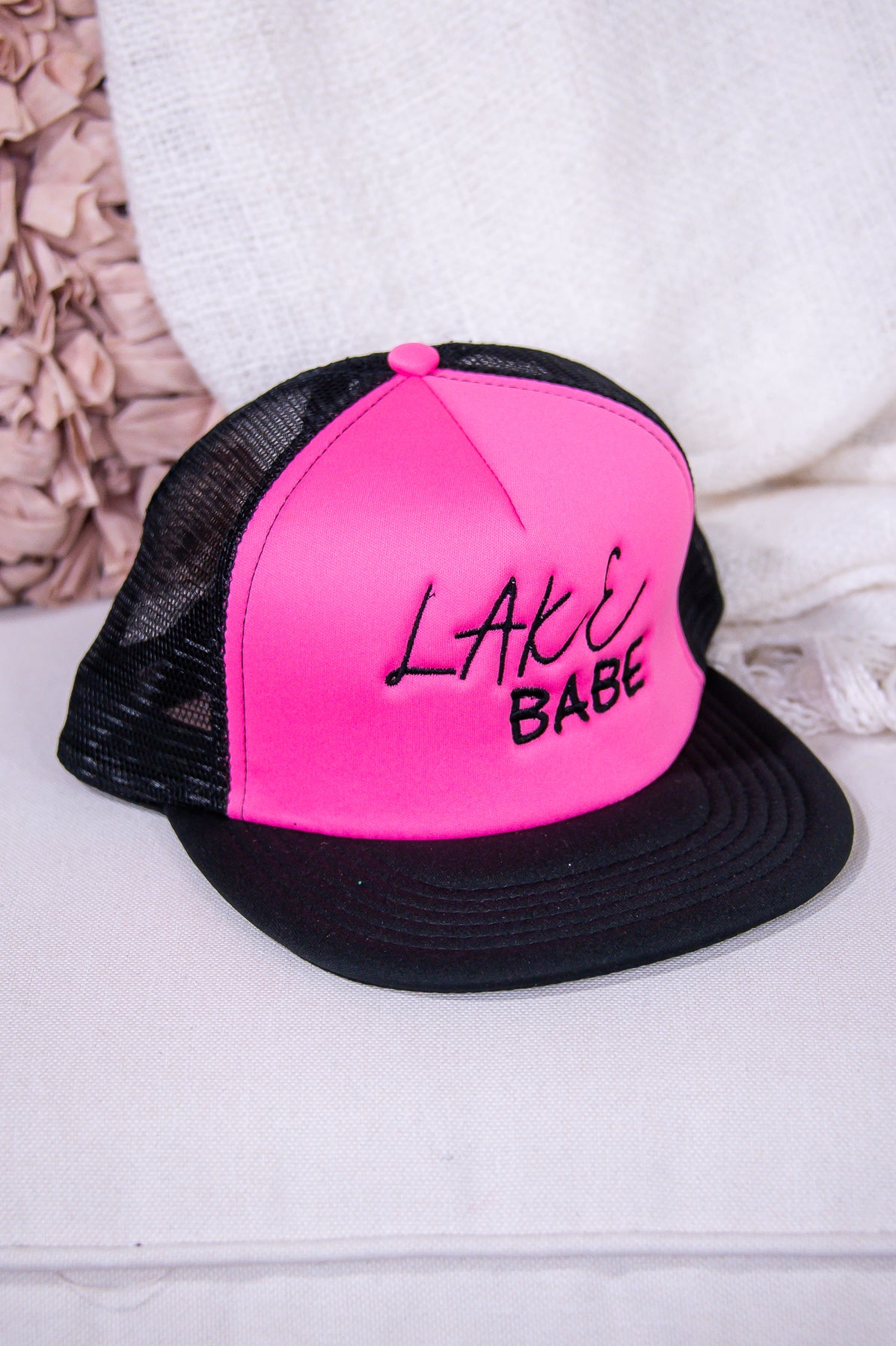 Lake Babe Hot Pink/Black Foam Trucker Hat - HAT1497HPK