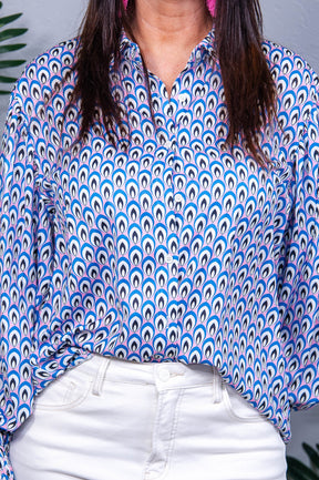 Skies Above Patterned Button Up Shirt
