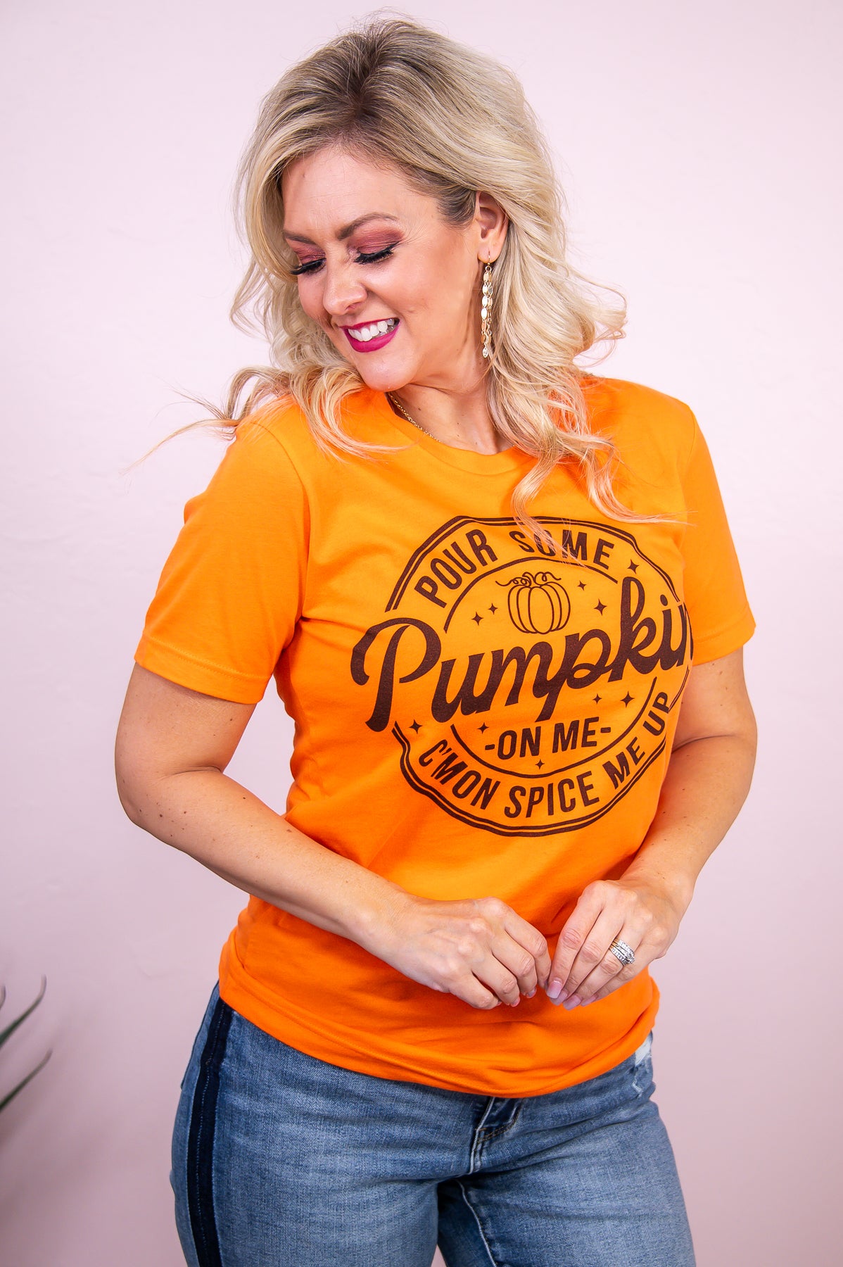 Pour Some Pumpkin Orange Graphic Tee - A2999OR