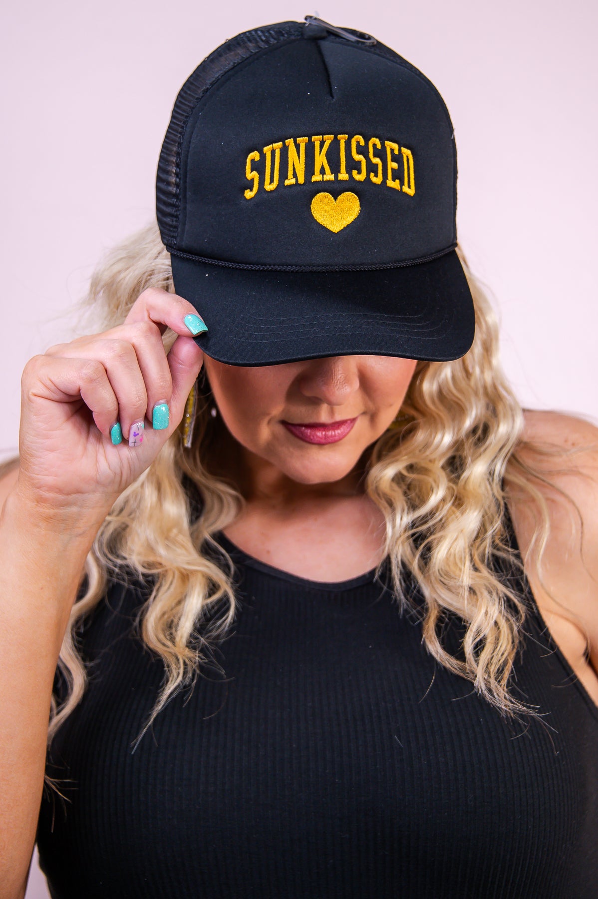 Sunkissed Black/Mustard Foam Trucker Hat - HAT1498BK