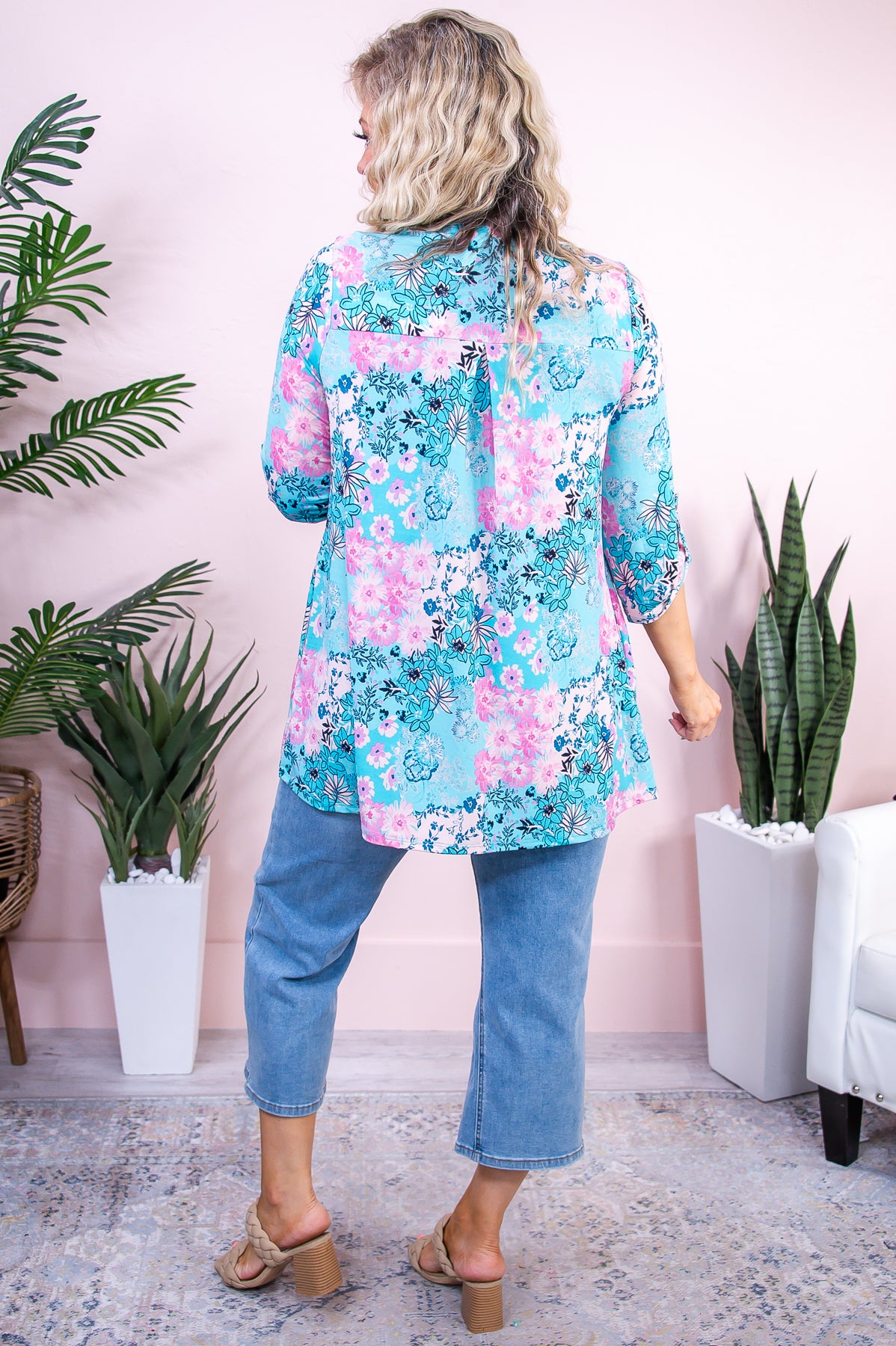Show Stopping Light Blue/Multi Color Floral Cardigan - O5429LBL