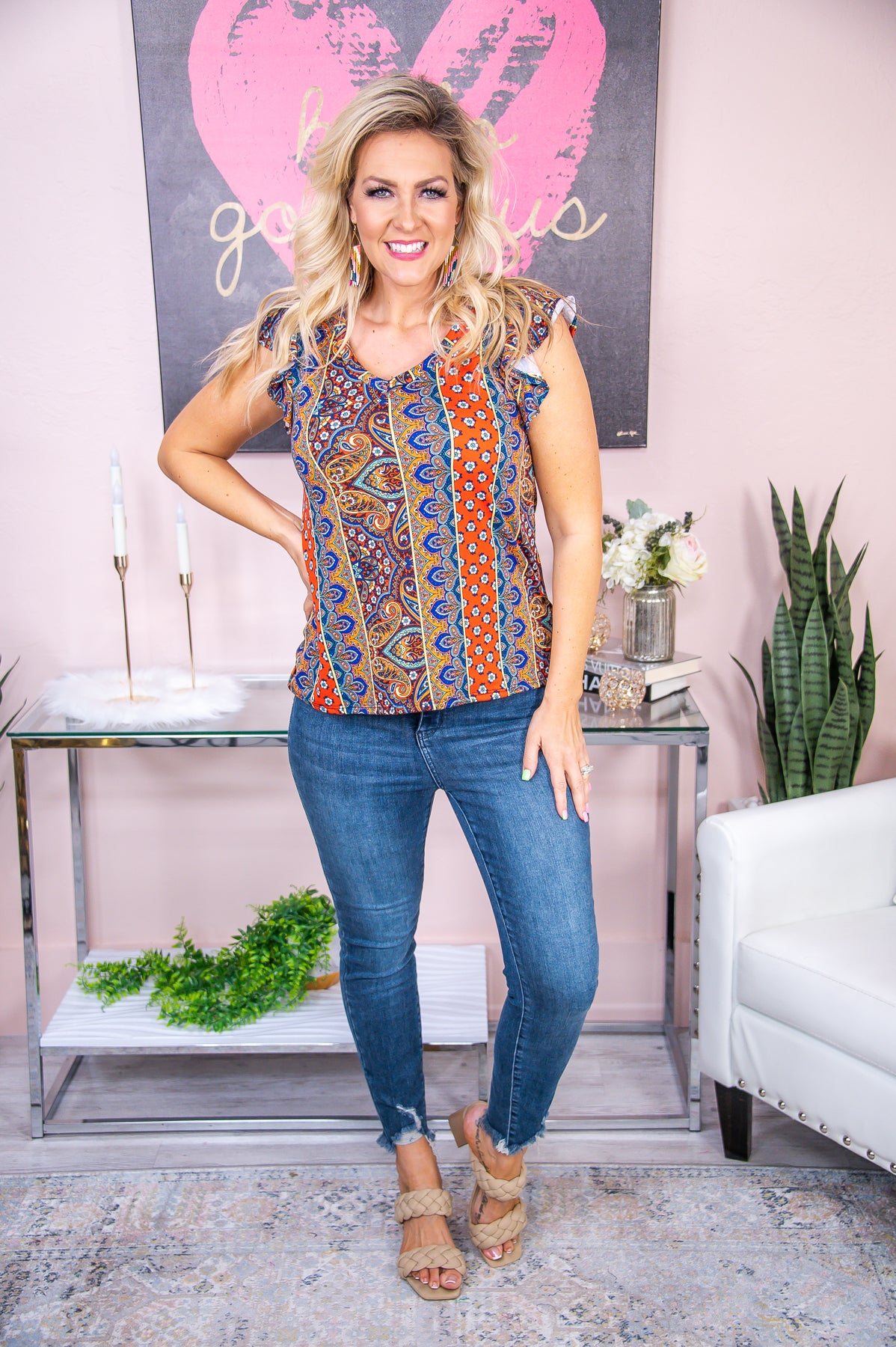 Blessed Babe Red/Multi Color/Pattern Top - T7364RD