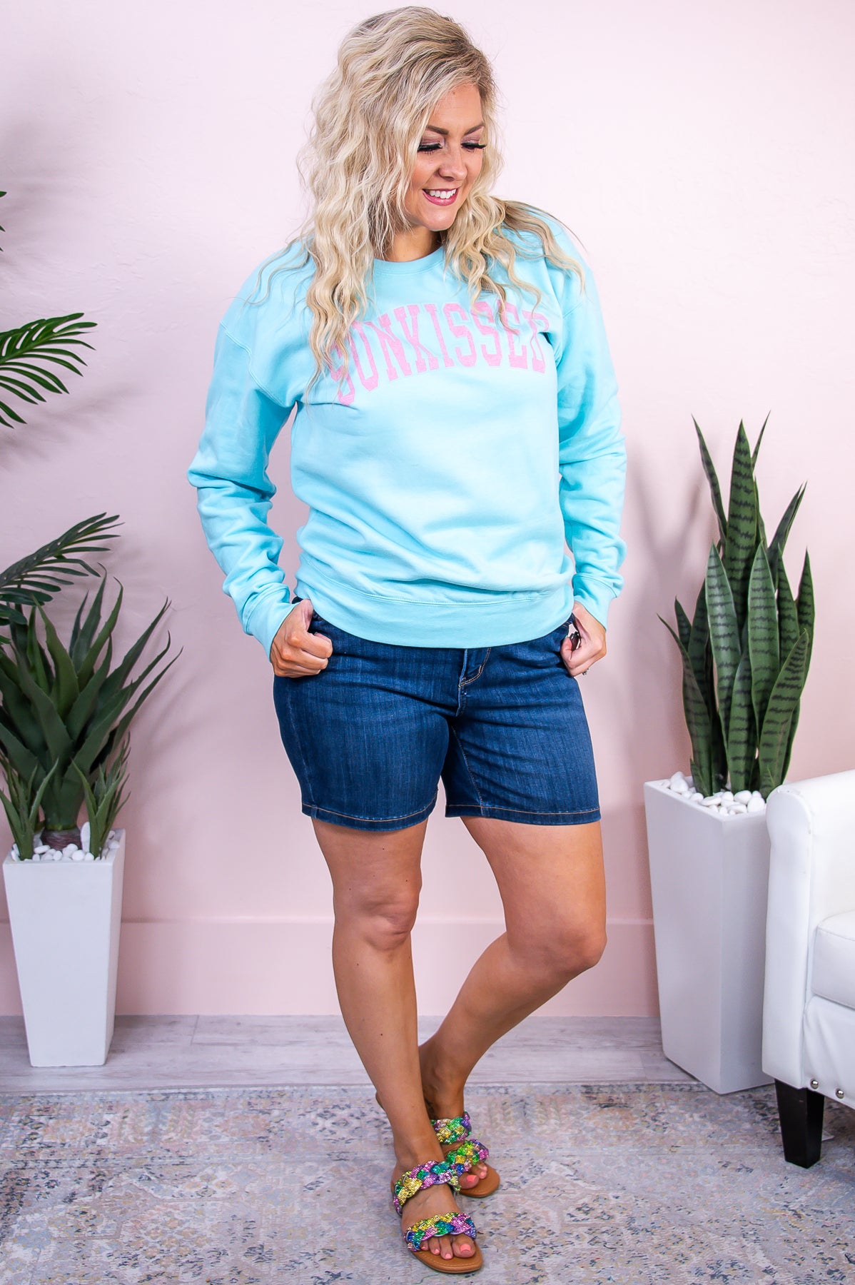 Sunkissed Purist Blue Graphic Sweatshirt - A3328PBL