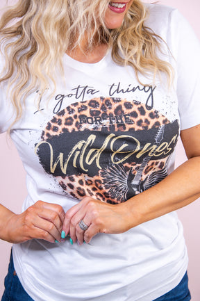 Got A Thing For The Wild Ones White Graphic Tee - A3335WH