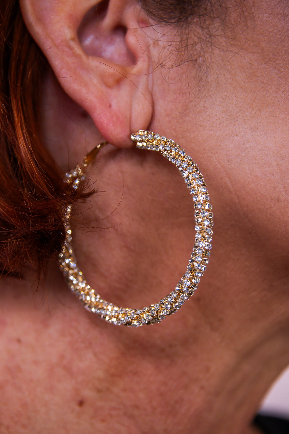 Gold Bling Hoop Earrings - EAR4308GD