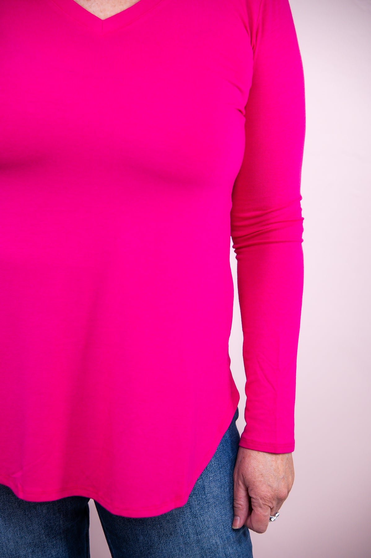 Dreaming About Success Hot Pink Solid Long Sleeve Top - T8801HPK