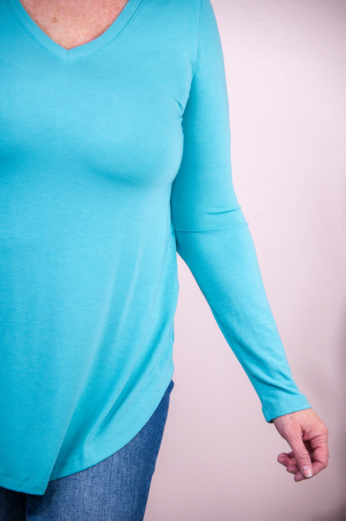 Dreaming About Success Dusty Blue Solid Long Sleeve Top - T8800DBL