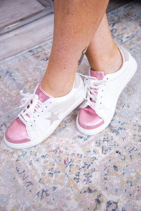 Sole Searching Light Pink/Off White Metallic/Star Sneakers - SHO2610LPK