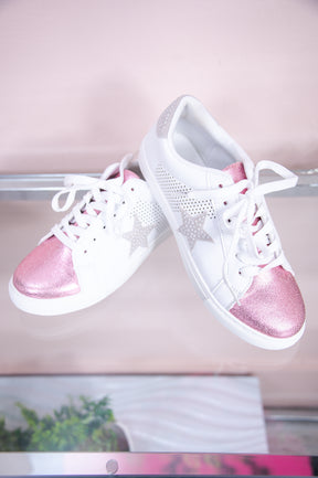 Sole Searching Light Pink/Off White Metallic/Star Sneakers - SHO2610LPK