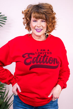 I'm A Limited Edition Cherry Red Long Sleeve Graphic Sweatshirt - A3149CRD