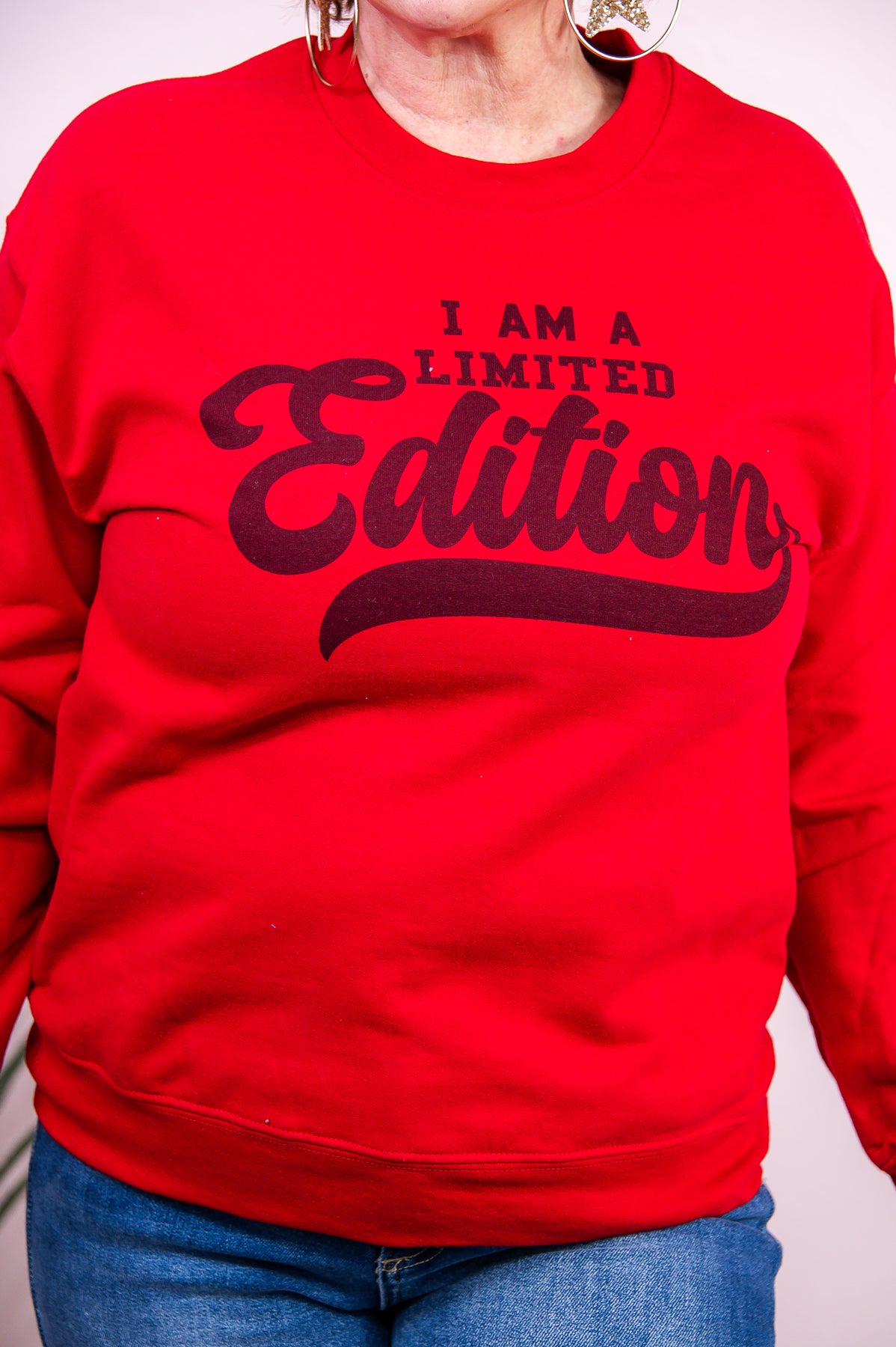 I'm A Limited Edition Cherry Red Long Sleeve Graphic Sweatshirt - A3149CRD