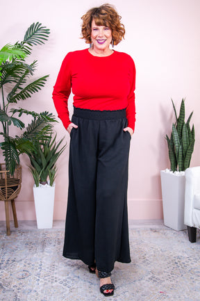 Don't Fit In Stand Out Black Solid Palazzo Pants - PNT1554BK
