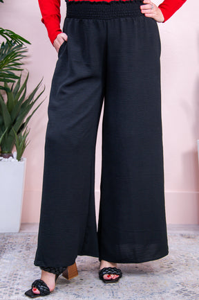 Don't Fit In Stand Out Black Solid Palazzo Pants - PNT1554BK