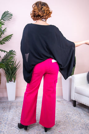 Making A Difference Black Solid Asymmetrical Top - T8810BK
