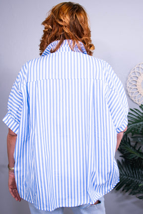 Stripes For Days Sky Blue Stripe Dolman Top