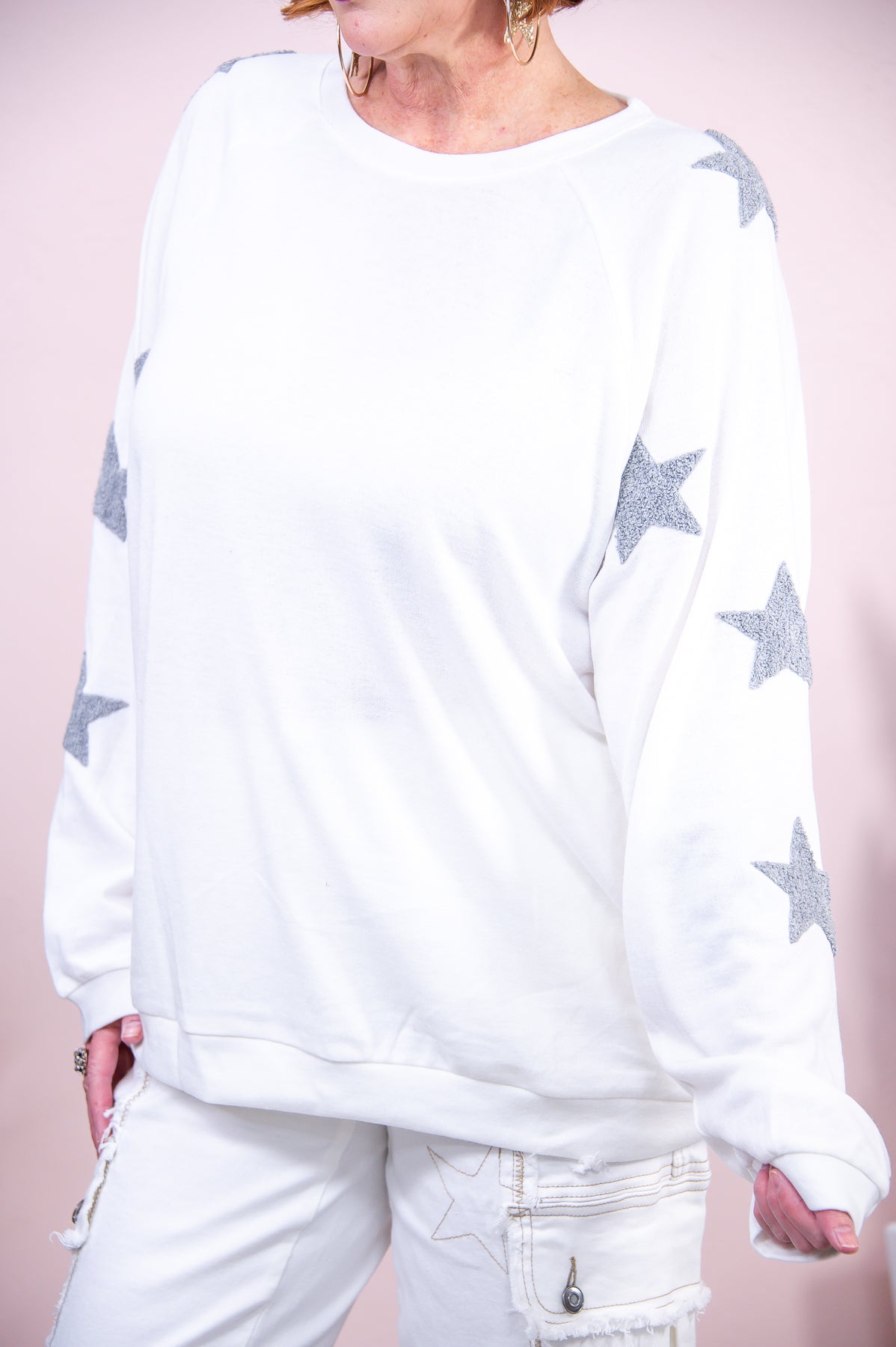 I'm Star Struck Off White Star Printed Top - T8816OW