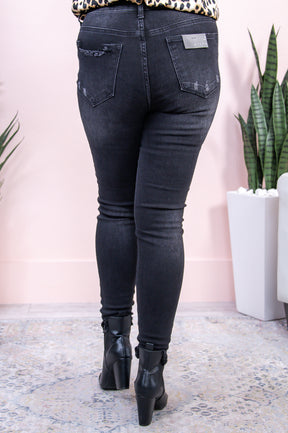 Selene Black Distressed Jeans - K1091BK
