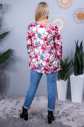 Looking For Paradise Mauve/Multi Color Floral Top - T6633MV
