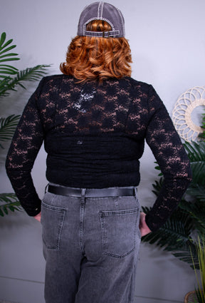 Cuteness Activated Black Lace Top