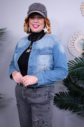 Denim State Of Mind Cargo Denim Jacket - O5795DN