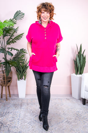 Joyful Journey Fuchsia Solid Hooded Top - T8828FU