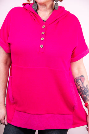 Joyful Journey Fuchsia Solid Hooded Top - T8828FU