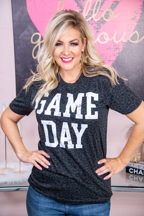 Game Day Black Printed Graphic Tee - A2828BK