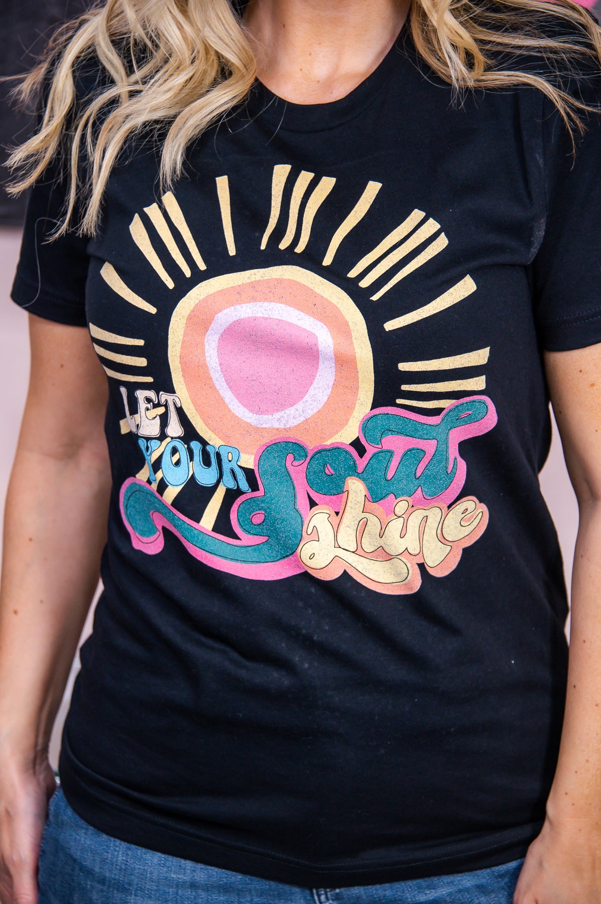 Let Your Soul Shine Black Graphic Tee - A2825BK