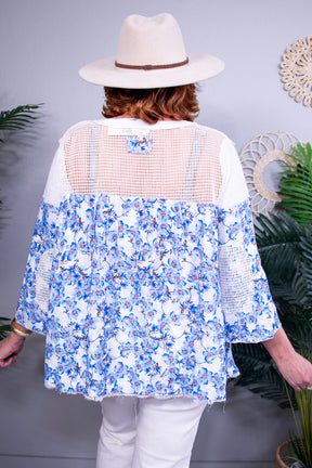 Simply Fresh White Washed Floral Top - T11281WH