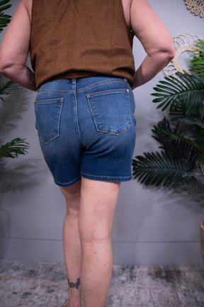 Darcy High Rise Adjustable Button Dad Shorts - I1567DN