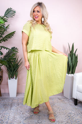 Fancy Idea Lime Green Solid Skirt - E1131LGN