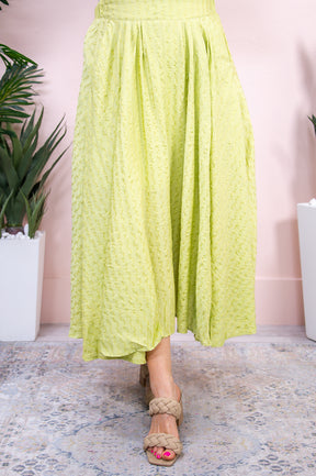 Fancy Idea Lime Green Solid Skirt - E1131LGN