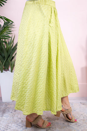 Fancy Idea Lime Green Solid Skirt - E1131LGN